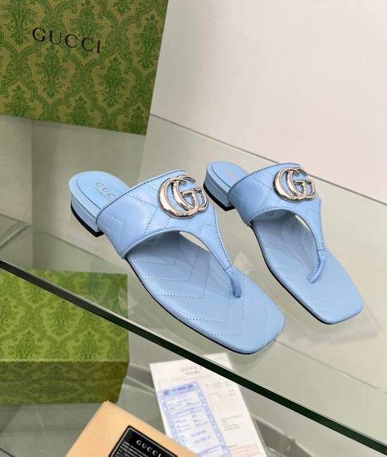 Gucci Embroidered Sheepskin Upper Slides with Hardware