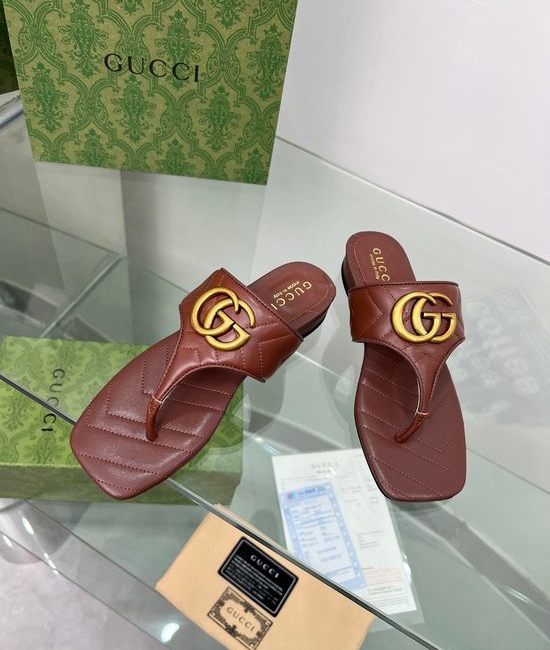 Gucci Embroidered Sheepskin Upper Slides with Hardware