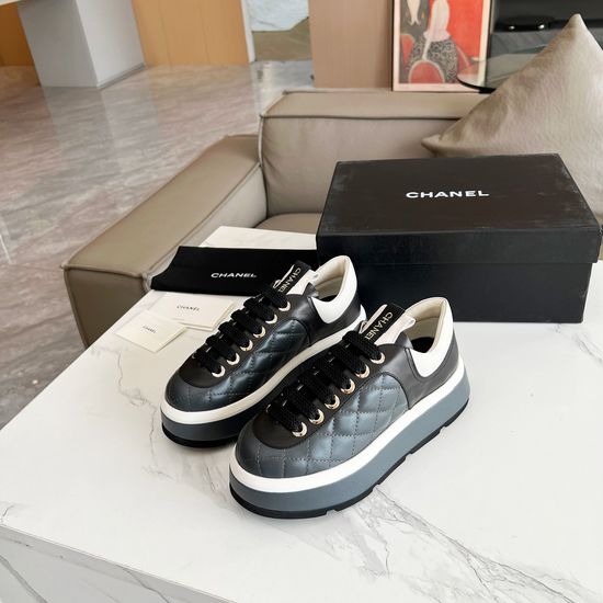 Chanel Casual Leather Comfortable Fashion Sneakers With Light Soles