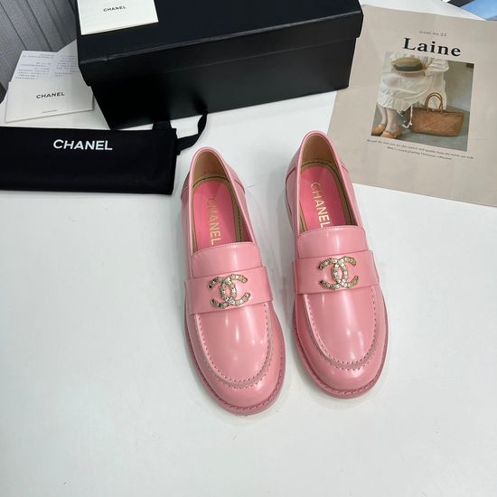 Chanel Vintage Style Square Toe Loafers Genuine Leather Upper Shoes