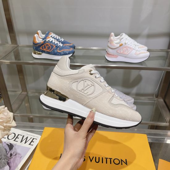 Louis Vuitton Denim Leather Casual Running Sneakers Non-slip Comfortable