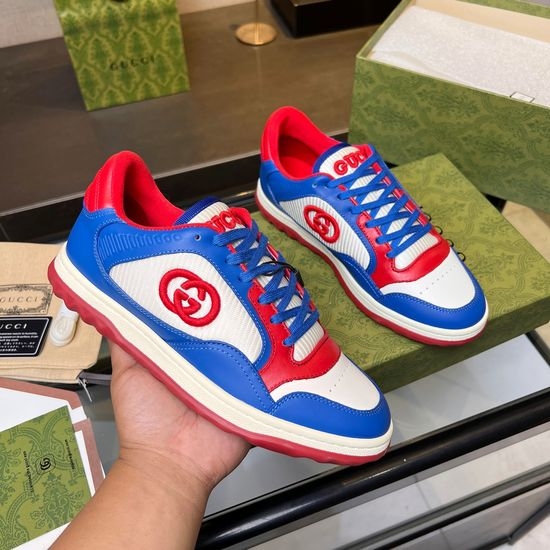 Gucci Vintage Distressed Leather Sneakers Non-slip Sole Breathable Lining