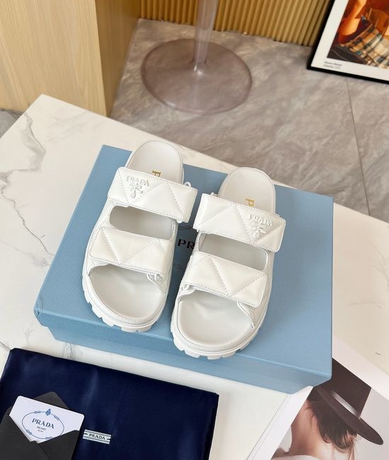 Prada Platform Sandals Soft Sheepskin Lining 6CM Height Comfortable