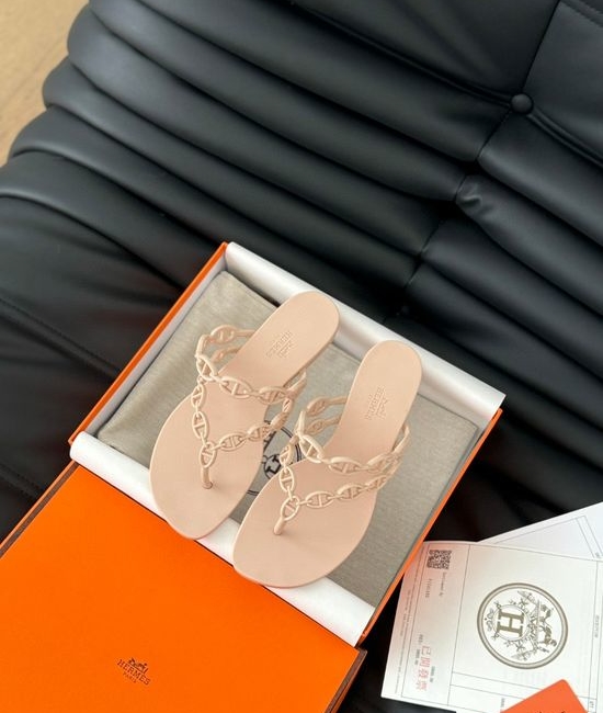 Hermes Chain Decor TPU Flip Flops Soft Comfortable Glossy Sole