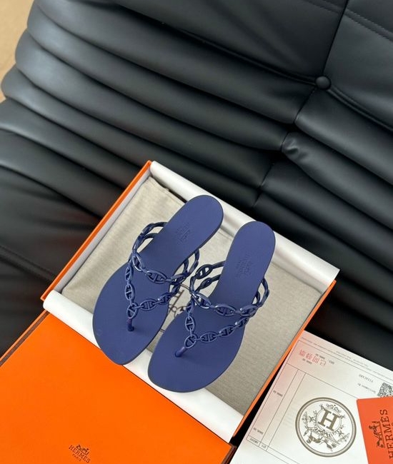 Hermes Chain Decor TPU Flip Flops Soft Comfortable Glossy Sole