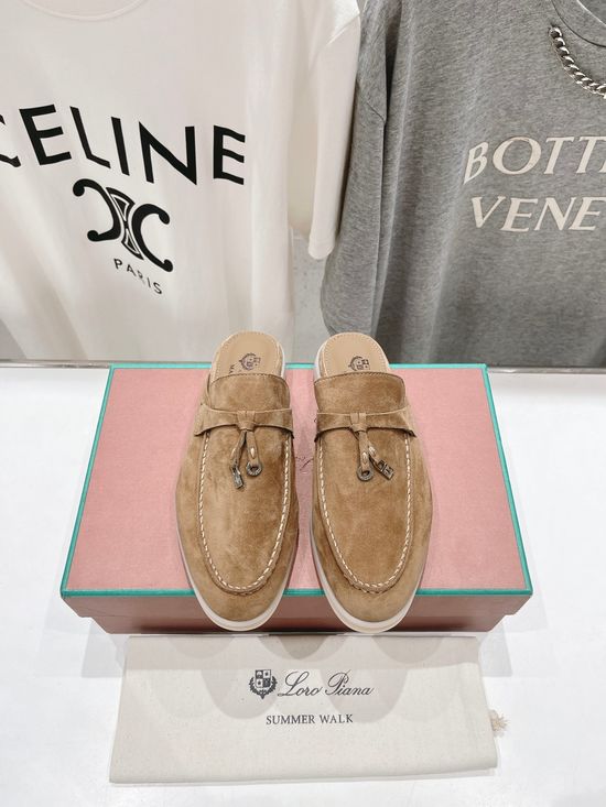 Loro Piana Classic Suede Mule Loafers Comfortable Non-slip Casual Shoes