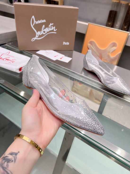 Christian Louboutine Elegant Rhinestone Decor High Heel Dress Sandals