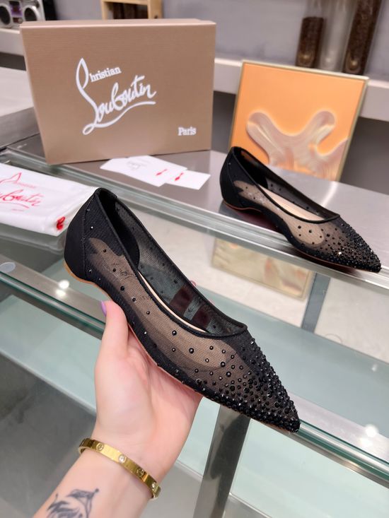 Christian Louboutine Elegant Rhinestone Decor High Heel Dress Sandals