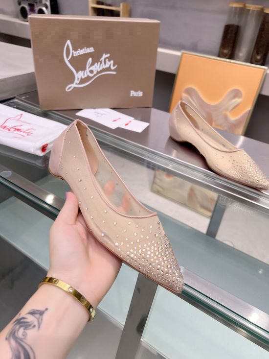 Christian Louboutine Elegant Rhinestone Decor High Heel Dress Sandals