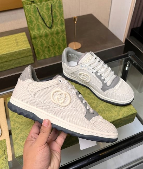 Gucci Vintage Distressed Leather Sneakers Non-slip Sole Breathable Lining