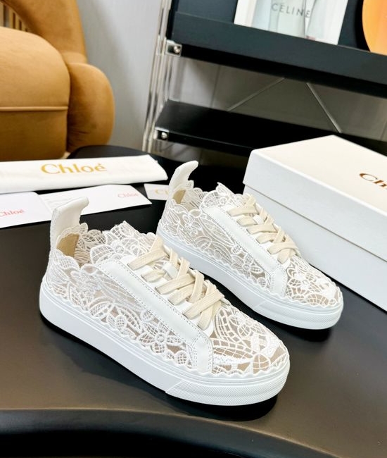 Chloe Embroidered Mesh Leather Lined Comfort Casual Shoes