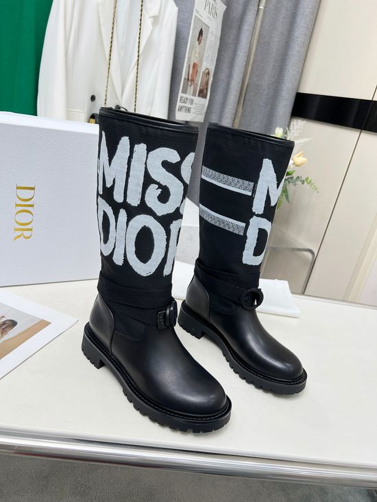 Christian Dior Premium Cowhide Leather Slip On Work Boots