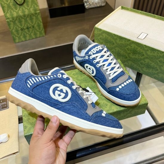 Gucci Vintage Distressed Leather Sneakers Non-slip Sole Breathable Lining