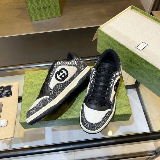 Gucci Vintage Distressed Leather Sneakers Non-slip Sole Breathable Lining