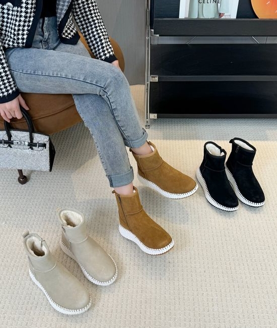 Chloe Suede Wool Lining Warm Winter Boots
