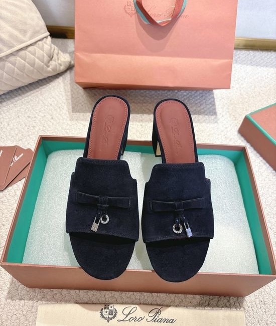 Loro Piana Knit Upper Soft Lined Non Slip Slide Sandals