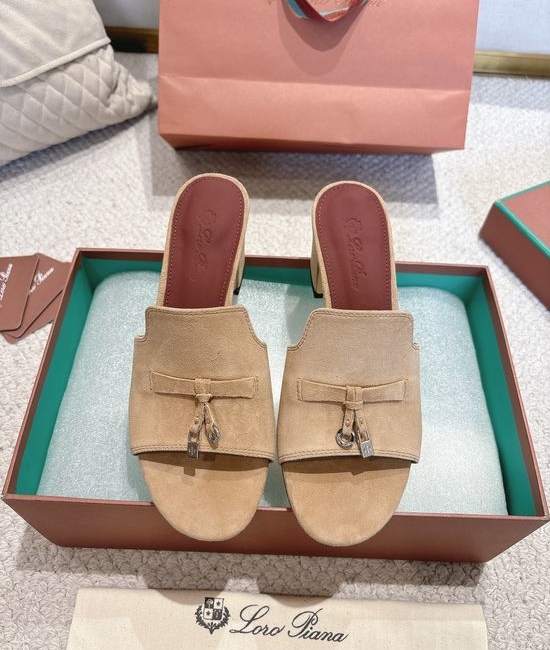 Loro Piana Knit Upper Soft Lined Non Slip Slide Sandals