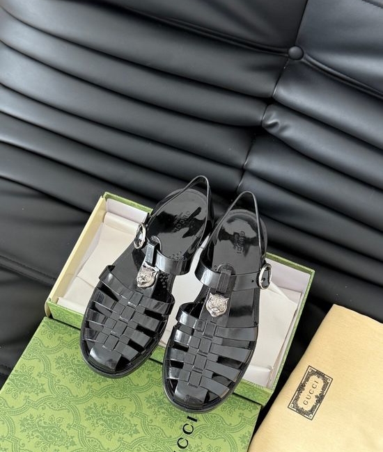 Gucci Glossy Translucent TPU Jelly Sandals Exquisite Craft