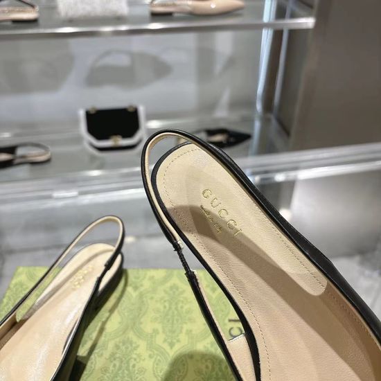 Gucci Patent Leather Flat Slides With Metal Decor Durable Sole
