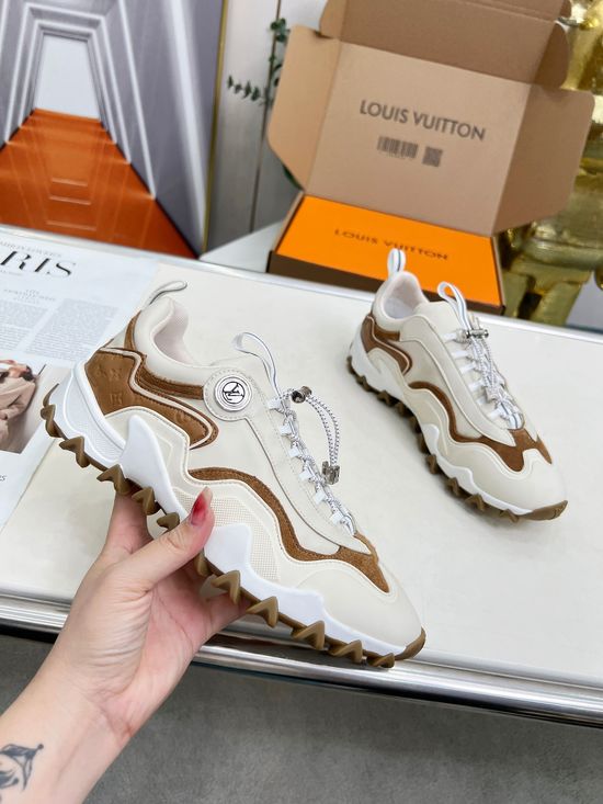 Louis Vuitton Premium Leather Sneakers with Flexible Wave Outsole