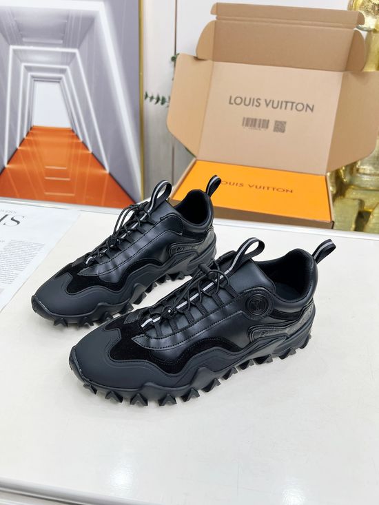Louis Vuitton Premium Leather Sneakers with Flexible Wave Outsole