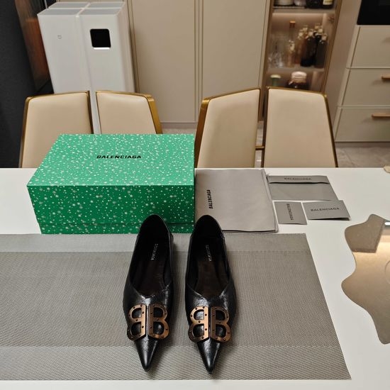 Balenciaga Limited Edition Magnetic Box Flat Shoes with BB Buckle