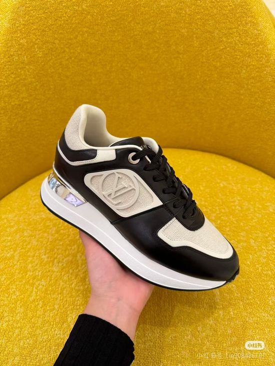 Louis Vuitton Two-tone Leather Sneakers With Heel Stabilizer