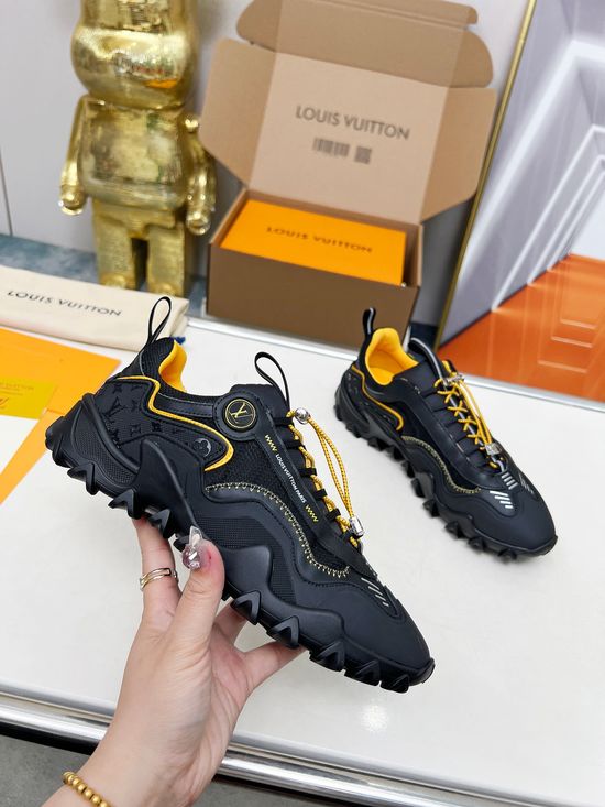 Louis Vuitton Premium Leather Sneakers with Flexible Wave Outsole
