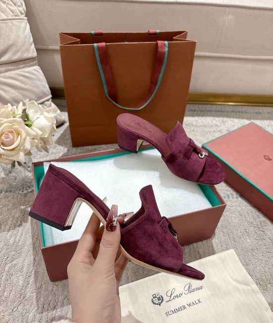 Loro Piana Knit Upper Slippers with Sheepskin Lining and Leather Sole