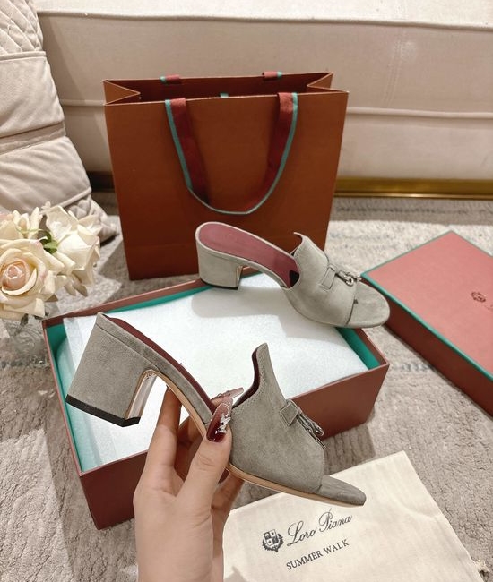 Loro Piana Knit Upper Slippers with Sheepskin Lining and Leather Sole