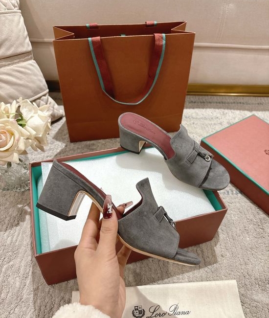 Loro Piana Knit Upper Slippers with Sheepskin Lining and Leather Sole