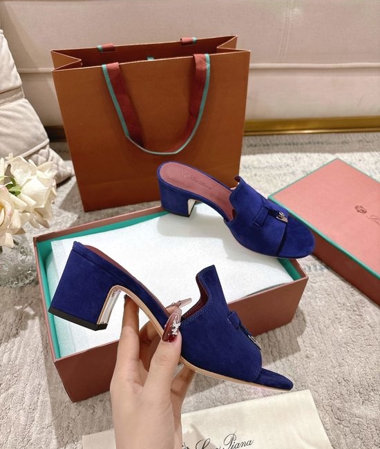 Loro Piana Knit Upper Slippers with Sheepskin Lining and Leather Sole