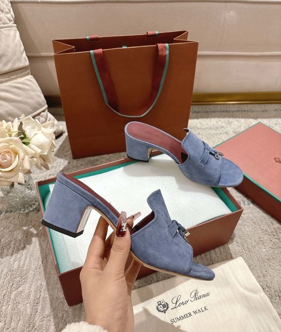 Loro Piana Knit Upper Slippers with Sheepskin Lining and Leather Sole