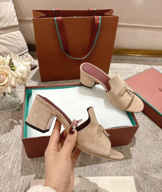 Loro Piana Knit Upper Slippers with Sheepskin Lining and Leather Sole