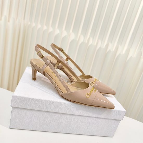 Christian Dior CD Pointed Toe Patent Leather High Heel Sandals