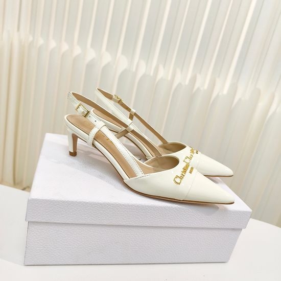 Christian Dior CD Pointed Toe Patent Leather High Heel Sandals