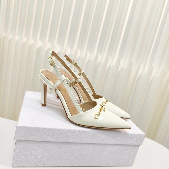 Christian Dior CD Pointed Toe Patent Leather High Heel Sandals