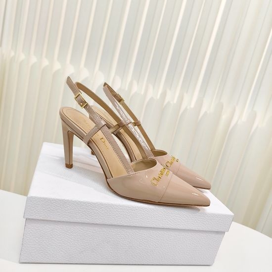 Christian Dior CD Pointed Toe Patent Leather High Heel Sandals