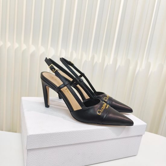 Christian Dior CD Pointed Toe Patent Leather High Heel Sandals