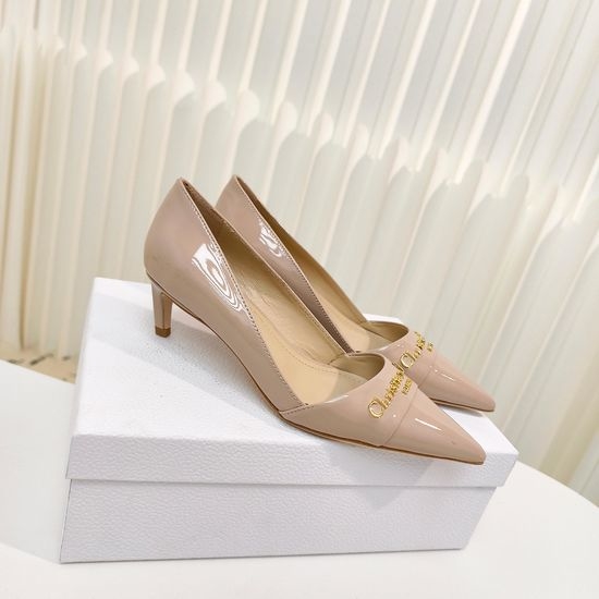 Christian Dior CD Classic Pointed Toe Leather Slip On High Heel Pumps