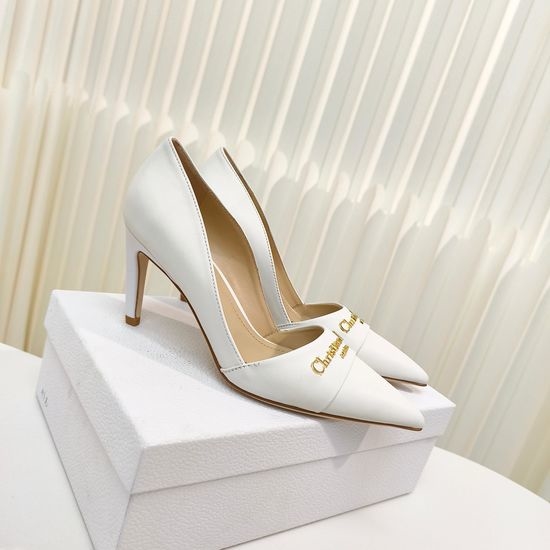 Christian Dior CD Classic Pointed Toe Leather Slip On High Heel Pumps