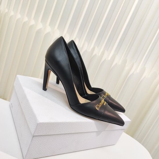 Christian Dior CD Classic Pointed Toe Leather Slip On High Heel Pumps