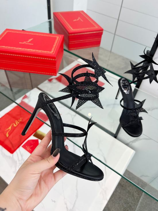 Rene Caovilla Rhinestone Decor Strappy Stiletto Party Sandals