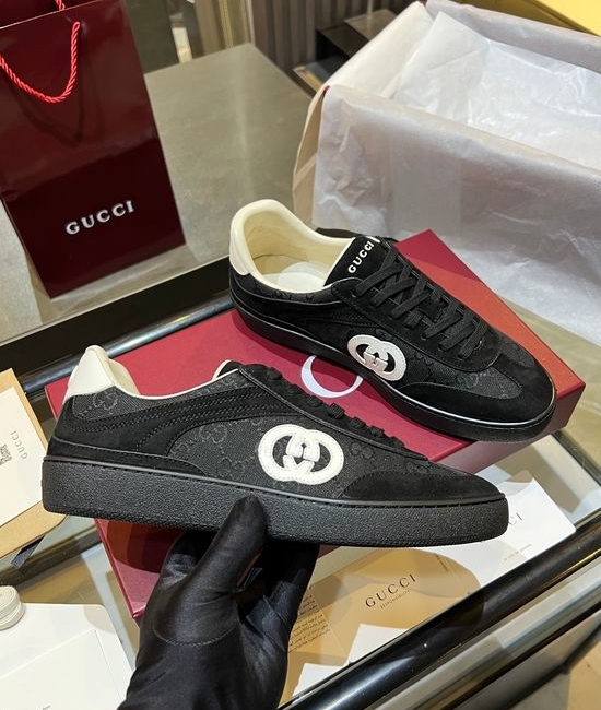 Gucci Premium Retro Casual Training Sneakers Durable Suede Leather Upper