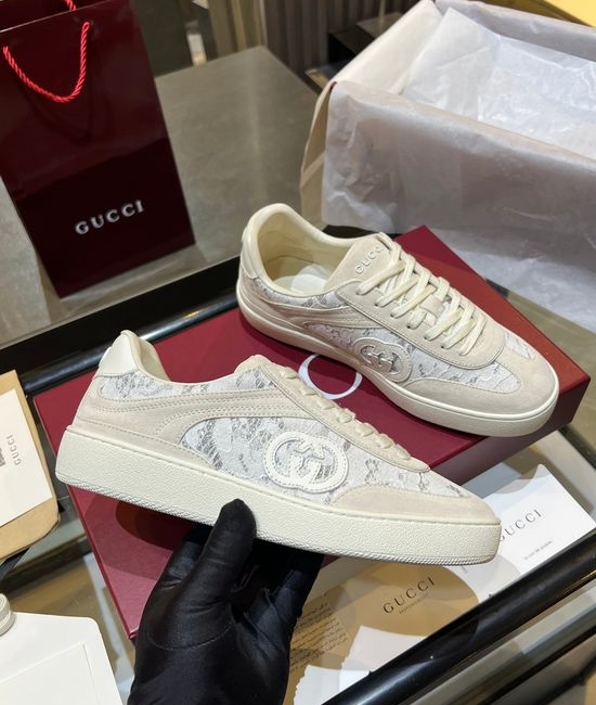 Gucci Premium Retro Casual Training Sneakers Durable Suede Leather Upper