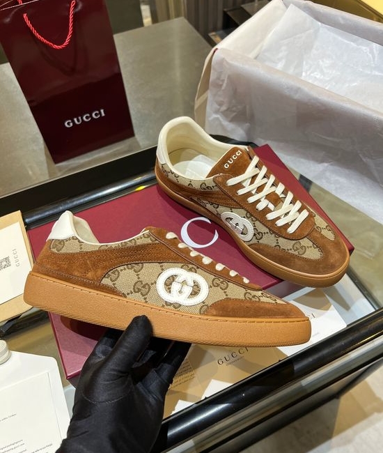 Gucci Premium Retro Casual Training Sneakers Durable Suede Leather Upper