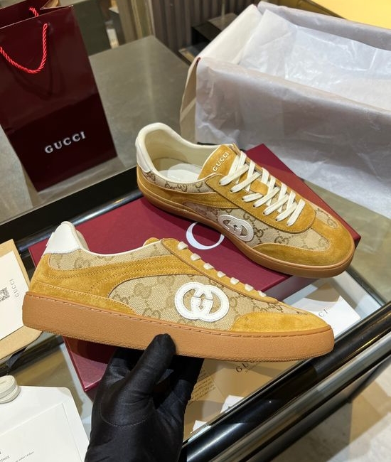 Gucci Premium Retro Casual Training Sneakers Durable Suede Leather Upper