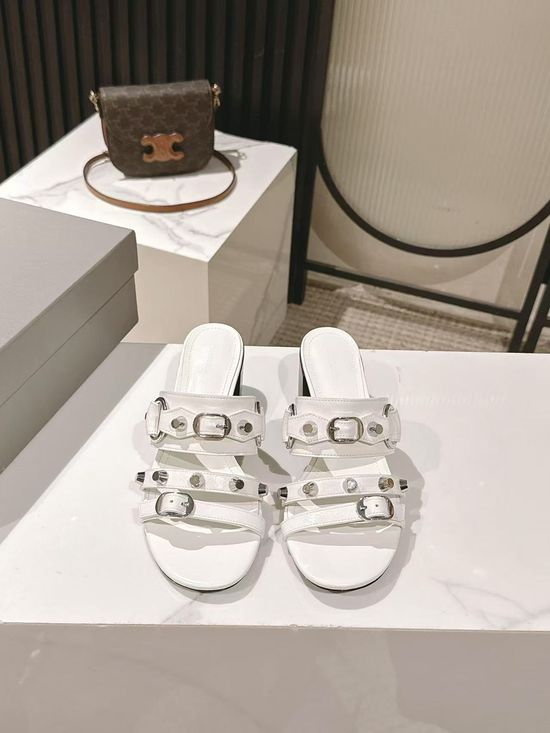 Balenciaga Metal Studded Comfort Flat Slide Sandals