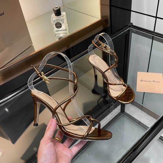 Gianvito Rossi Elegant Thin Strap Block Heel Slide Sandals