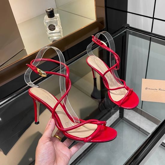 Gianvito Rossi Elegant Thin Strap Block Heel Slide Sandals